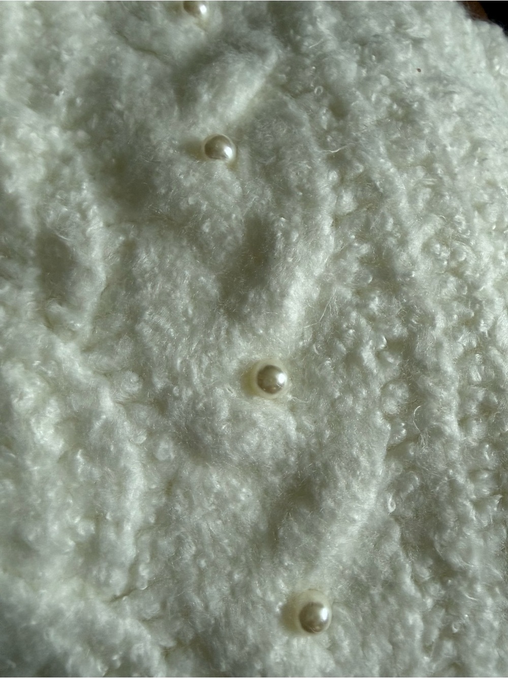 Altar'd State Cream Cable-Knit Pearl-Embellished Crew Sweater - Picture 7 of 8